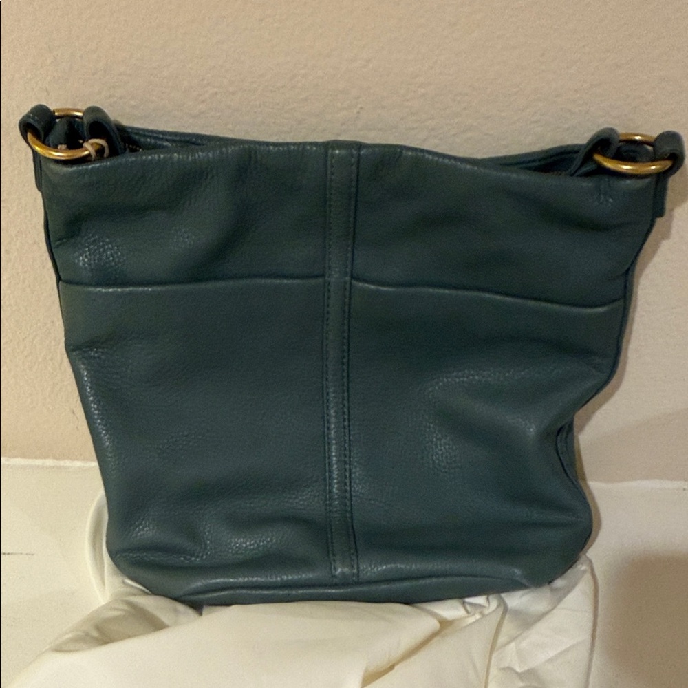 HOBO Leather Shoulder Bag in Teal